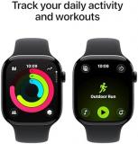 Apple Watch Series 11 GPS + Cellular 46mm Smartwatch with Jet Black Aluminium Case with Black Sport Band M/L. Sleep Score, Fitness Tracker, Health Monitoring, Always-On Display, Water Resistant