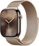 Apple Watch Series 10 GPS + Cellular 46 mm Smartwatch with Gold Titanium Case with Gold Milanese Loop - M/L. Fitness Tracker, ECG App, Always-On Retina Display, Carbon Neutral