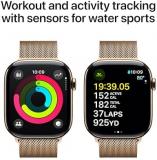 Apple Watch Series 10 GPS + Cellular 46 mm Smartwatch with Gold Titanium Case with Gold Milanese Loop - M/L. Fitness Tracker, ECG App, Always-On Retina Display, Carbon Neutral