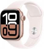 Apple Watch Series 10 [GPS, 46mm] - Rose Gold Aluminium Case with Light Blush Sport Band, One Size (Renewed)