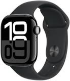 Apple Watch Series 10 [GPS, 42mm] - Jet Black Aluminum Case with Black Sport Band, M/L (Renewed)