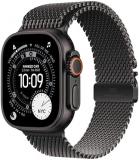 Apple Watch Ultra 3 GPS + Cellular 49mm Premium Running and Multisport Smartwatch with Rugged Black Titanium Case with Black Titanium Milanese Loop - Medium. Advanced Health and Fitness Tracking
