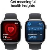 Apple Watch Series 11 GPS 42mm Smartwatch with Space Grey Aluminium Case with Black Sport Band S/M. Sleep Score, Fitness Tracker, Health Monitoring, Always-On Display, Water Resistant