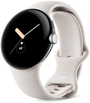 Birsppy Google Pixel Watch - Android smartwatch with activity tracking - Heart rate tracking watch - Polished Silver Stainless Steel case with Chalk Active band, LTE (Renewed)