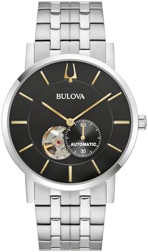 Bulova 96A305 Men's Clipper Series Aperture Skeleton Black Dial Automatic Watch