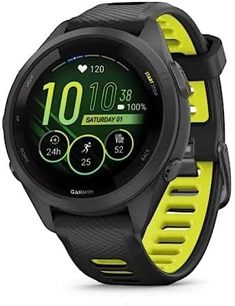 Garmin Forerunner 265S 2.79 cm (1.1 inches) AMOLED 42 mm Black, Grey GPS (Satellite) (Renewed)