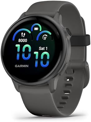 Garmin vívoactive 6, Amazon Exclusive, 42mm GPS smartwatch, AMOLED touchscreen, all-day health monitoring,fitness features,advanced sleep coaching,Music, up to 11 days battery life, Pebble Grey